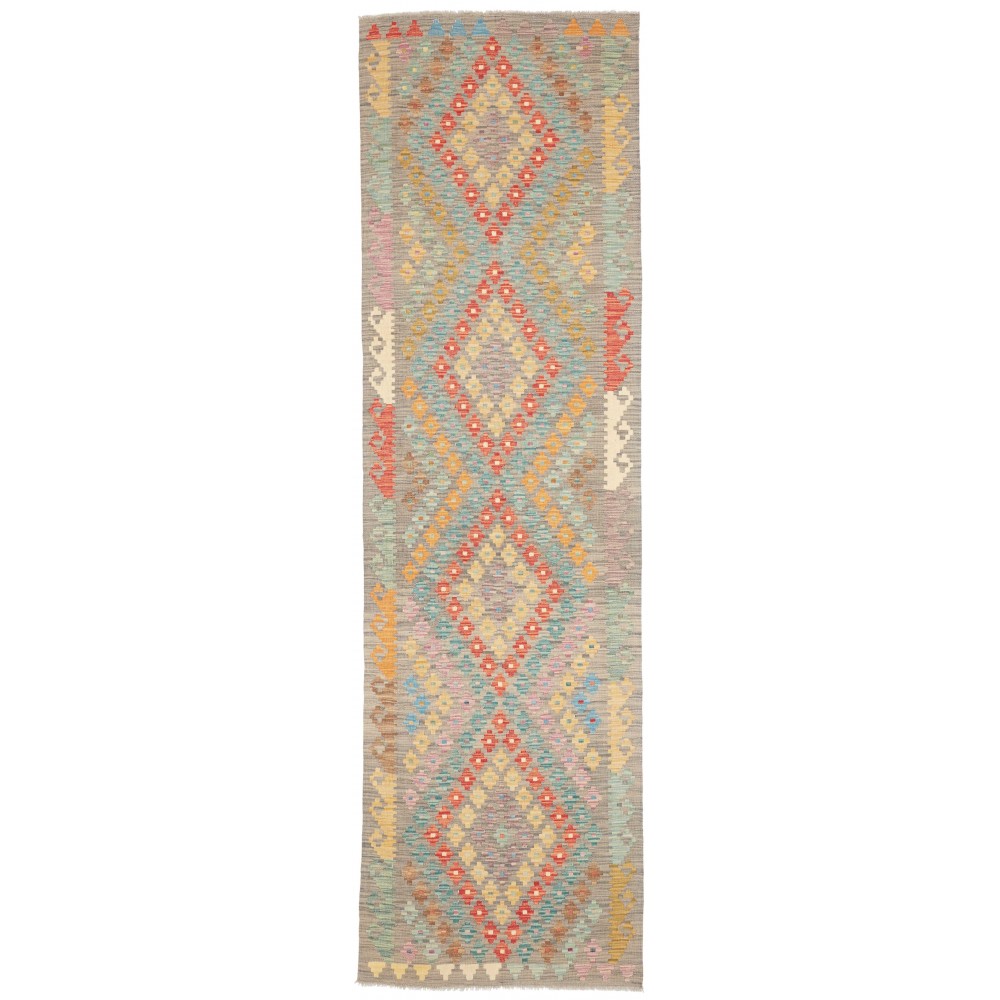 Tappeto Kilim Afghanistan marrone azzurro 84x294