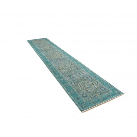 Tappeto Mamlouk Pakistan grigio azzurro 82x396
