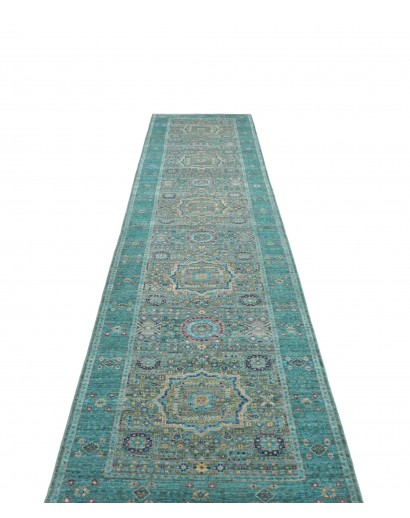 Tappeto Mamlouk Pakistan grigio azzurro 82x396