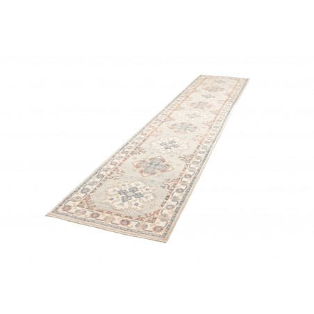 Tappeto Kazak Afghanistan bianco grigio 79x387