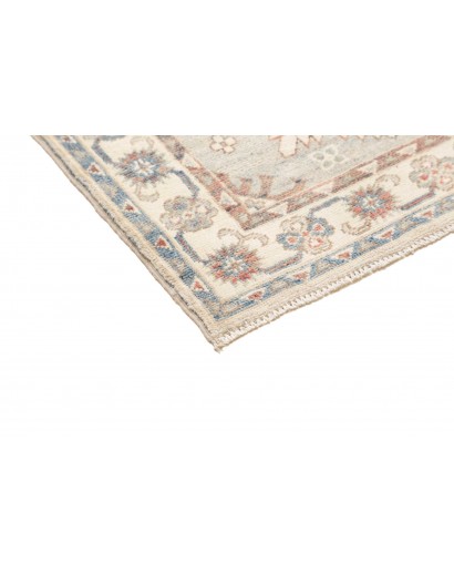 Tappeto Kazak Afghanistan bianco grigio 79x387