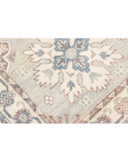 Tappeto Kazak Afghanistan bianco grigio 79x387