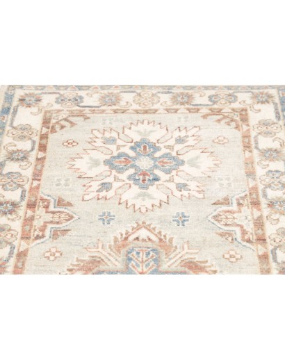 Tappeto Kazak Afghanistan bianco grigio 79x387