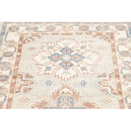 Tappeto Kazak Afghanistan bianco grigio 79x387