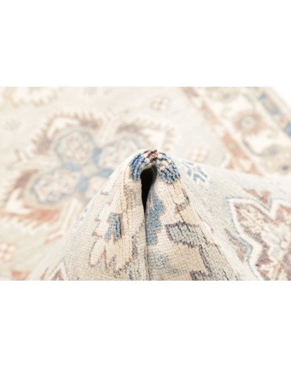 Tappeto Kazak Afghanistan bianco grigio 79x387
