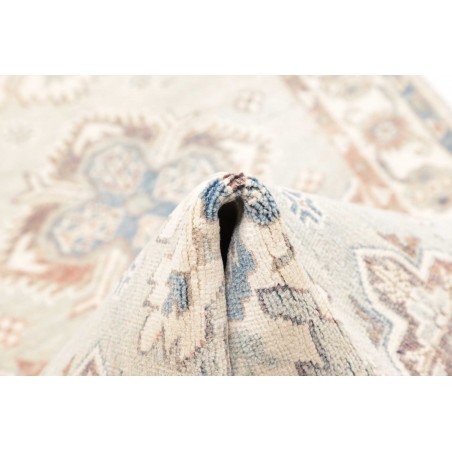 Tappeto Kazak Afghanistan bianco grigio 79x387