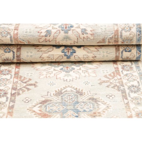 Tappeto Kazak Afghanistan bianco grigio 79x387