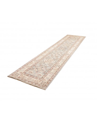 Tappeto Kazak Afghanistan bianco azzurro 93x373