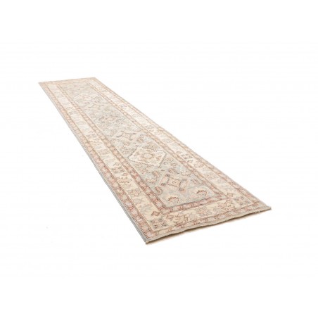Tappeto Kazak Afghanistan bianco azzurro 93x373