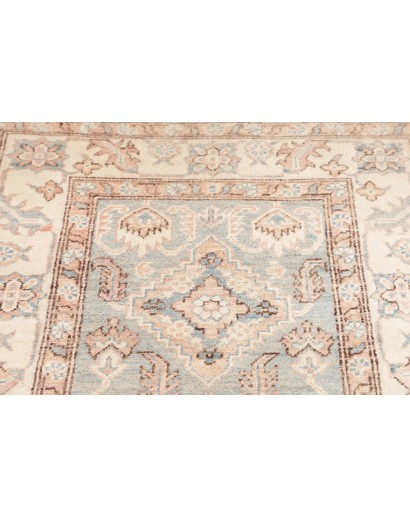 Tappeto Kazak Afghanistan bianco azzurro 93x373