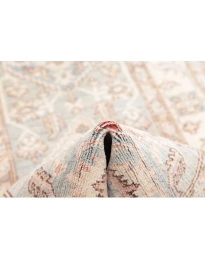 Tappeto Kazak Afghanistan bianco azzurro 93x373