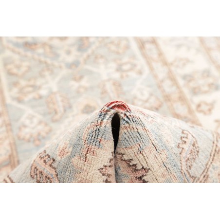 Tappeto Kazak Afghanistan bianco azzurro 93x373