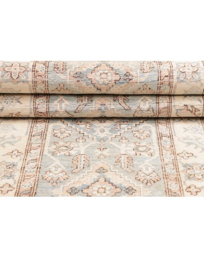 Tappeto Kazak Afghanistan bianco azzurro 93x373