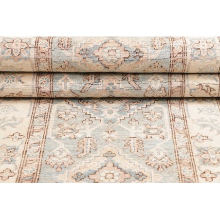 Tappeto Kazak Afghanistan bianco azzurro 93x373