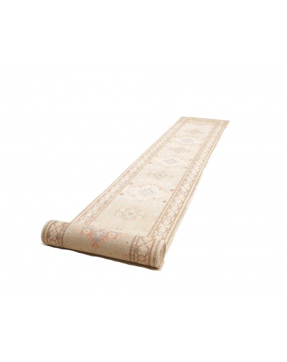 Tappeto Kazak Afghanistan bianco marrone 78x605
