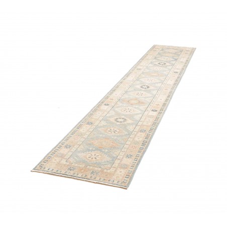 Tappeto Kazak Afghanistan bianco grigio 65x343