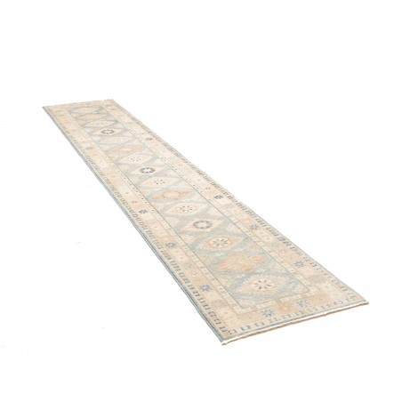Tappeto Kazak Afghanistan bianco grigio 65x343