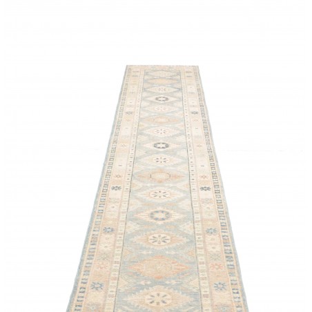 Tappeto Kazak Afghanistan bianco grigio 65x343