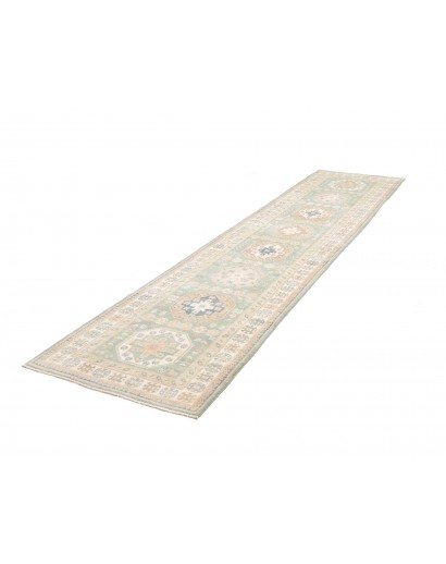 Tappeto Kazak Afghanistan bianco 83x354