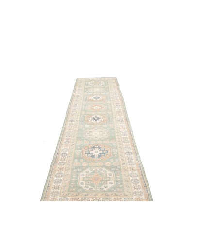 Tappeto Kazak Afghanistan bianco 83x354