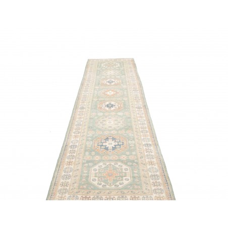Tappeto Kazak Afghanistan bianco 83x354