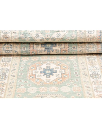 Tappeto Kazak Afghanistan bianco 83x354