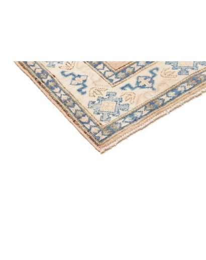 Tappeto Kazak Afghanistan bianco azzurro 77x373