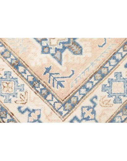 Tappeto Kazak Afghanistan bianco azzurro 77x373