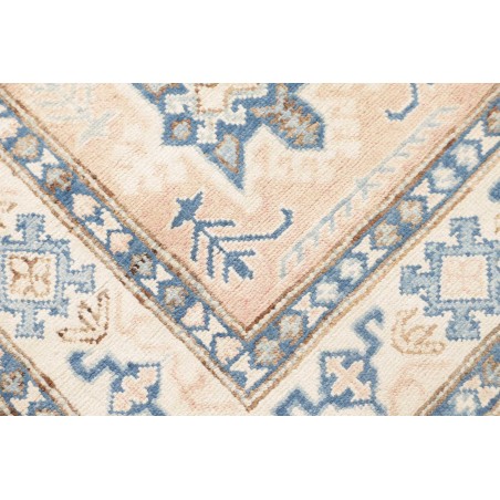 Tappeto Kazak Afghanistan bianco azzurro 77x373