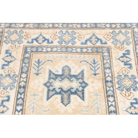 Tappeto Kazak Afghanistan bianco azzurro 77x373