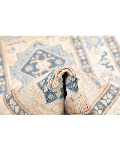Tappeto Kazak Afghanistan bianco azzurro 77x373