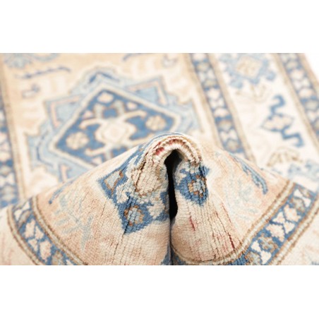 Tappeto Kazak Afghanistan bianco azzurro 77x373