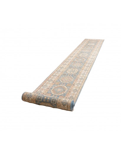 Tappeto Kazak Afghanistan bianco azzurro 79x586