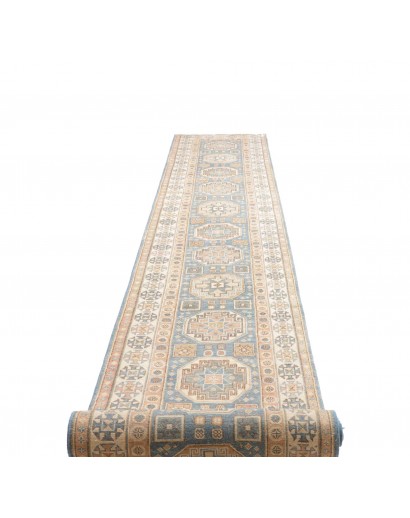 Tappeto Kazak Afghanistan bianco azzurro 79x586