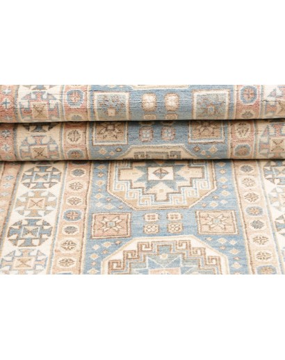 Tappeto Kazak Afghanistan bianco azzurro 79x586