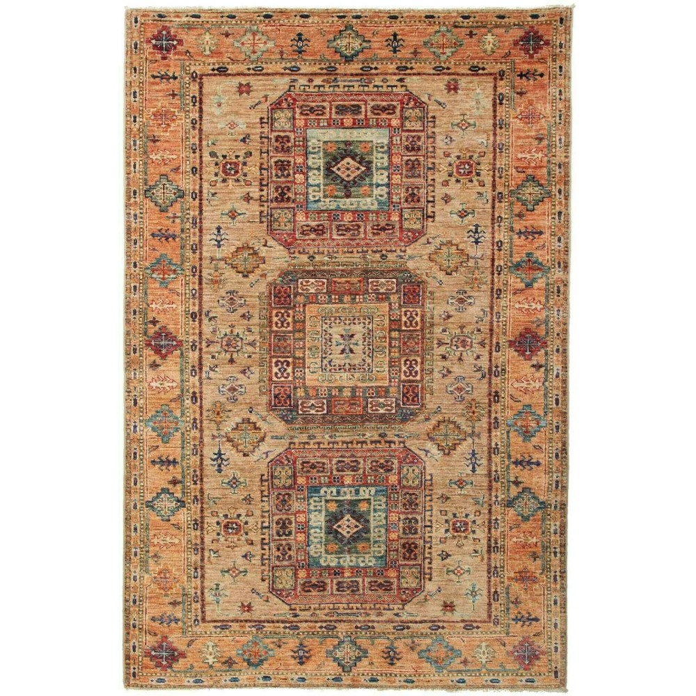 Tappeto Kazak Fine Pakistan marrone 124x189 Tappeto Kazak Fine Pakistan marrone 124x189