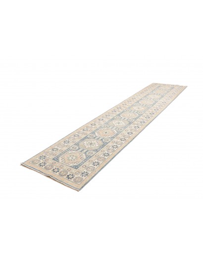 Tappeto Kazak Afghanistan bianco grigio 90x394