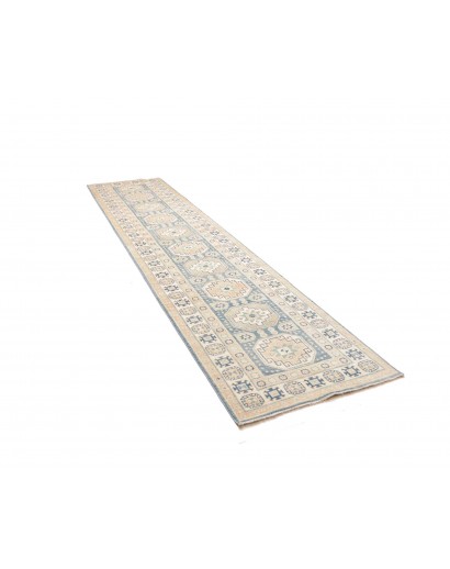 Tappeto Kazak Afghanistan bianco grigio 90x394