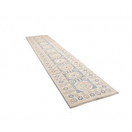 Tappeto Kazak Afghanistan bianco grigio 90x394