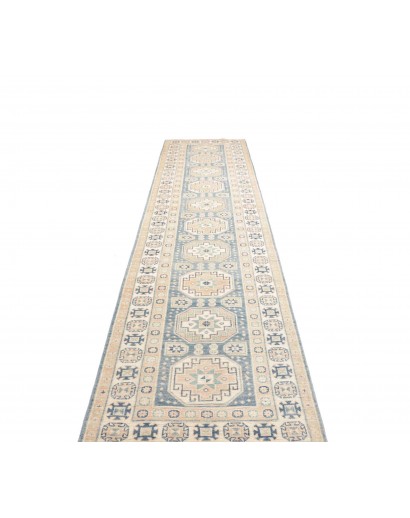Tappeto Kazak Afghanistan bianco grigio 90x394