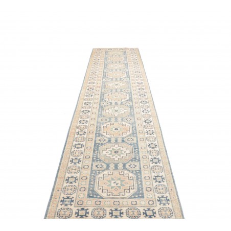Tappeto Kazak Afghanistan bianco grigio 90x394