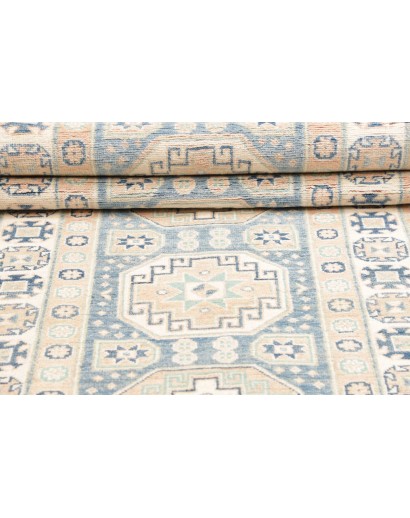 Tappeto Kazak Afghanistan bianco grigio 90x394