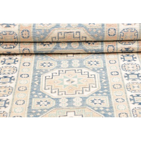 Tappeto Kazak Afghanistan bianco grigio 90x394