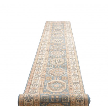 Tappeto Kazak Afghanistan bianco azzurro 83x586