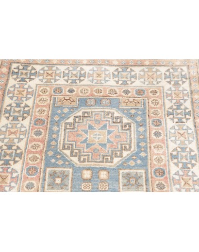 Tappeto Kazak Afghanistan bianco azzurro 83x586