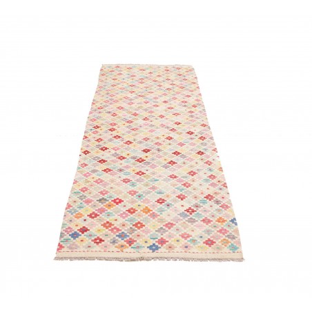 Tappeto Kilim Afghanistan bianco rosso 81x239