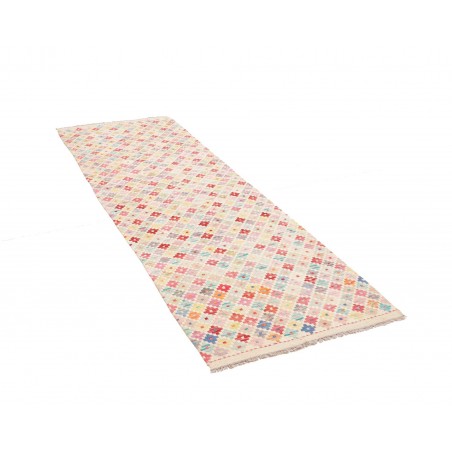 Tappeto Kilim Afghanistan bianco rosso 81x239