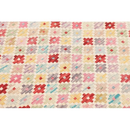 Tappeto Kilim Afghanistan bianco rosso 81x239