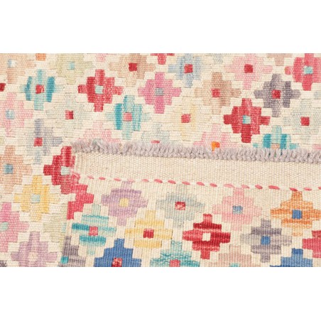 Tappeto Kilim Afghanistan bianco rosso 81x239