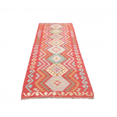 Tappeto Kilim Afghanistan rosso bianco 82x302